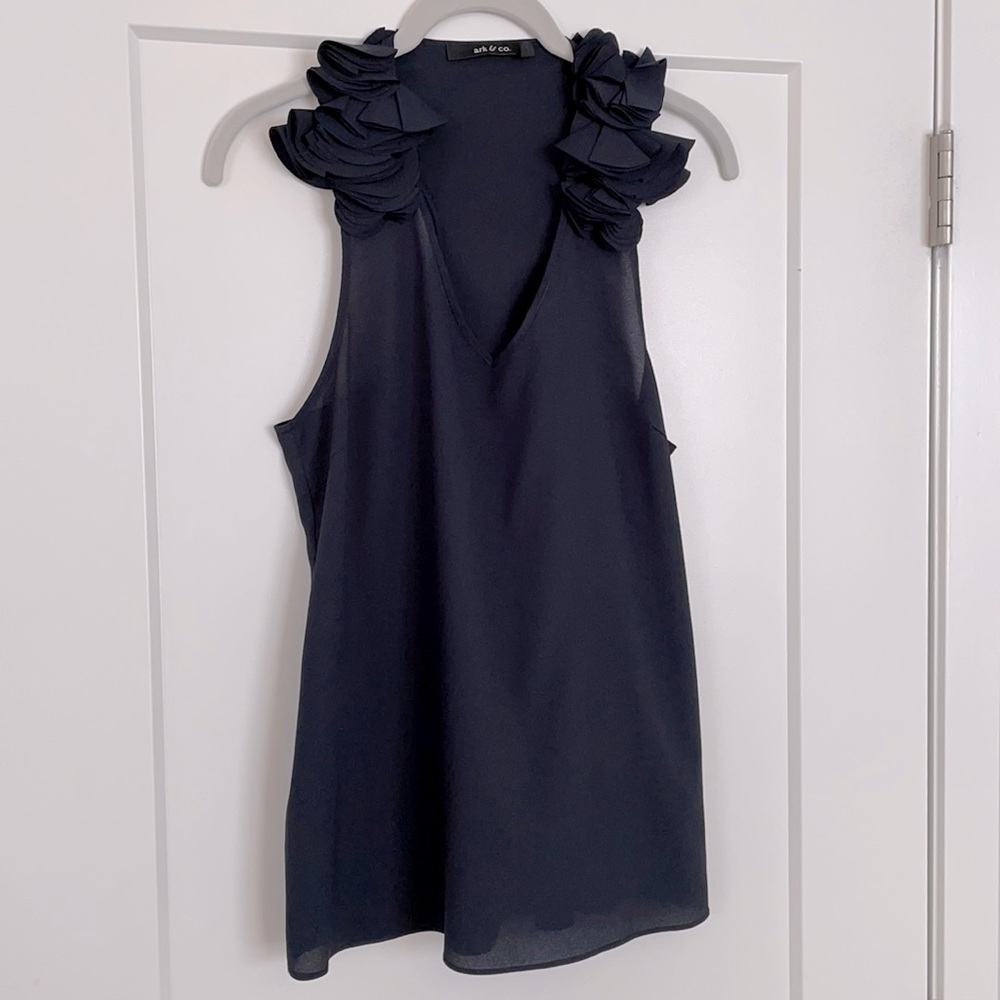 Black sleeveless top